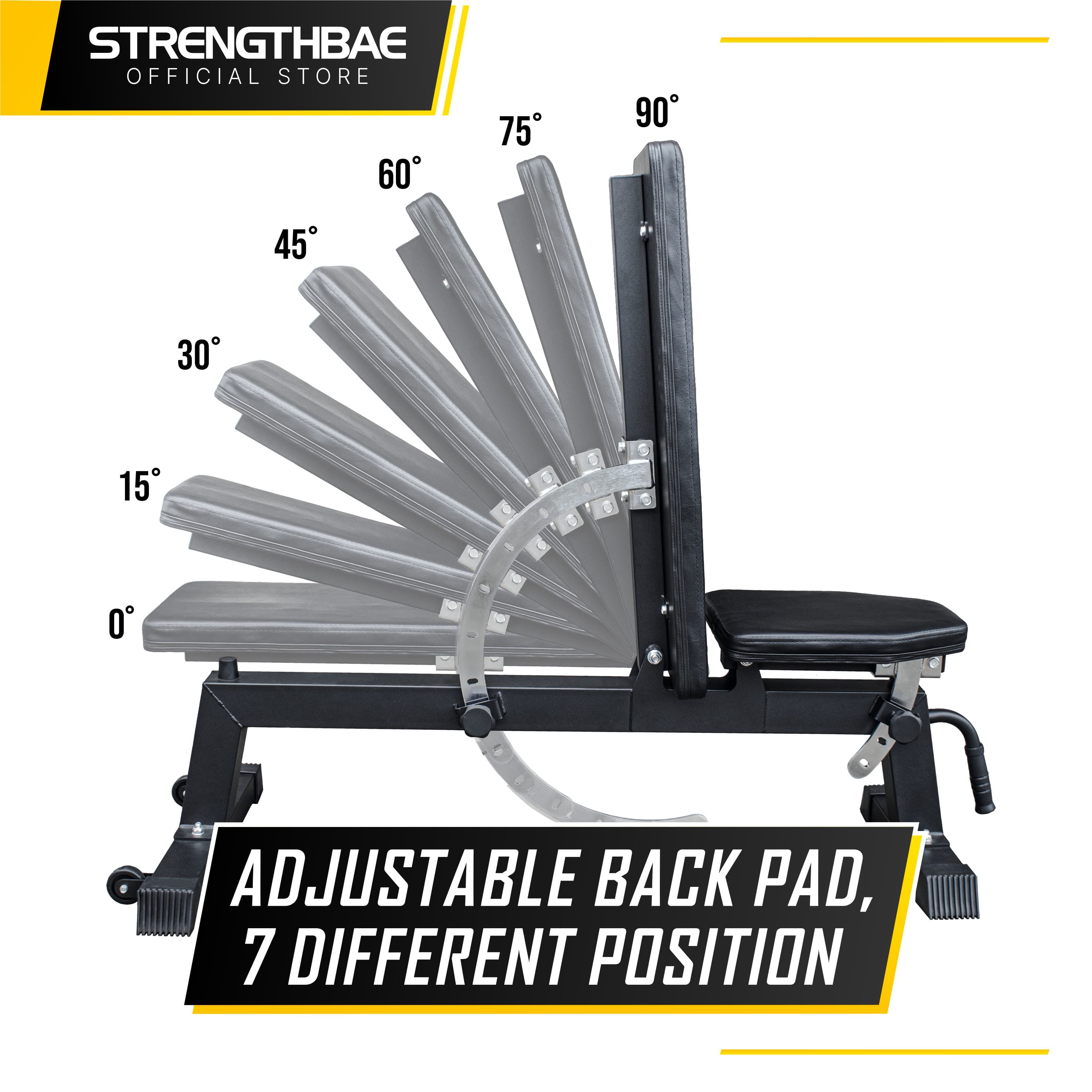 Adjustable Bench 1.0 Strengthbae | Kursi Bangku Fitness Flat Incline Bench Press