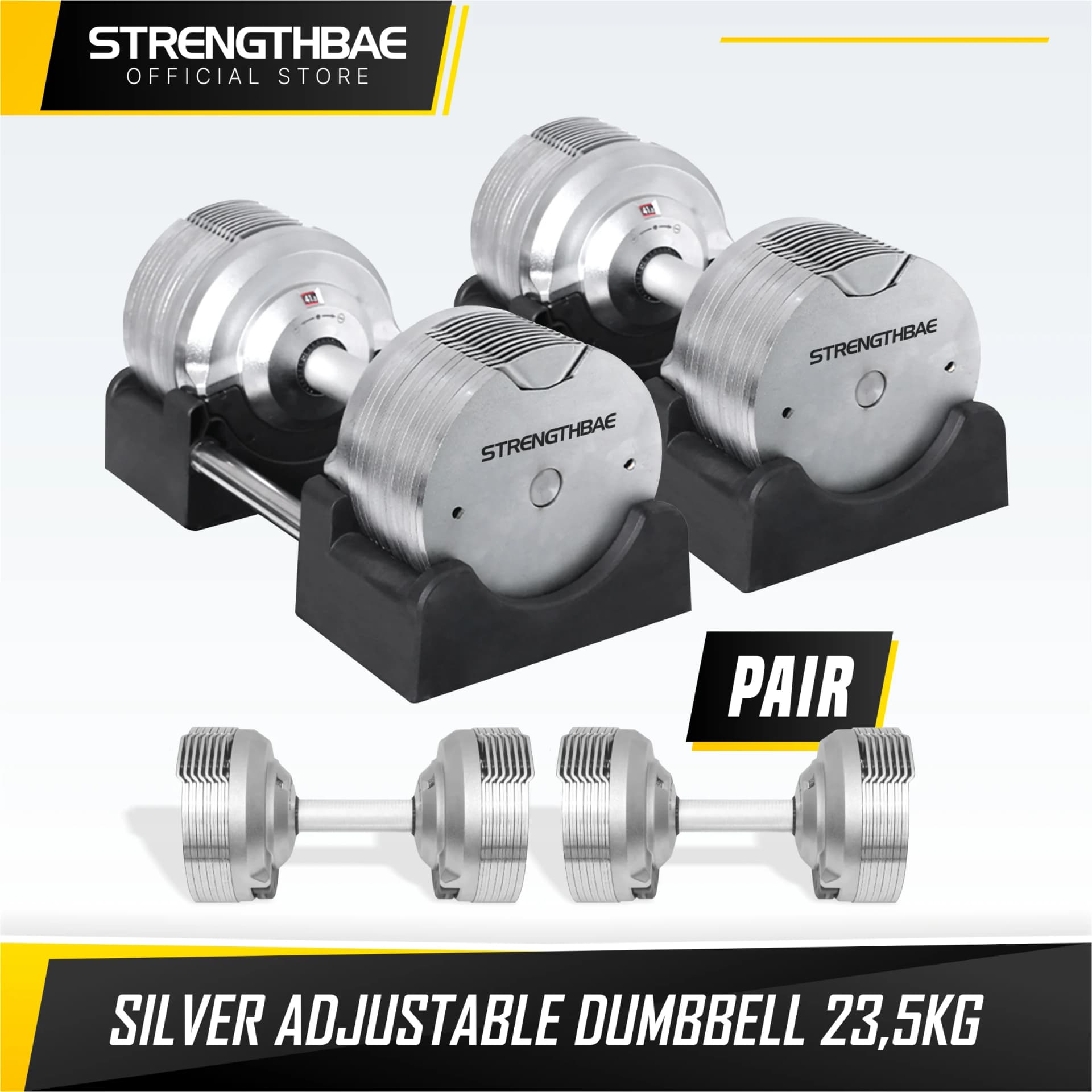 Adjustable Dumbbell Strengthbae – Dumbbell Selectorized Metal 23,5–41,5 kg