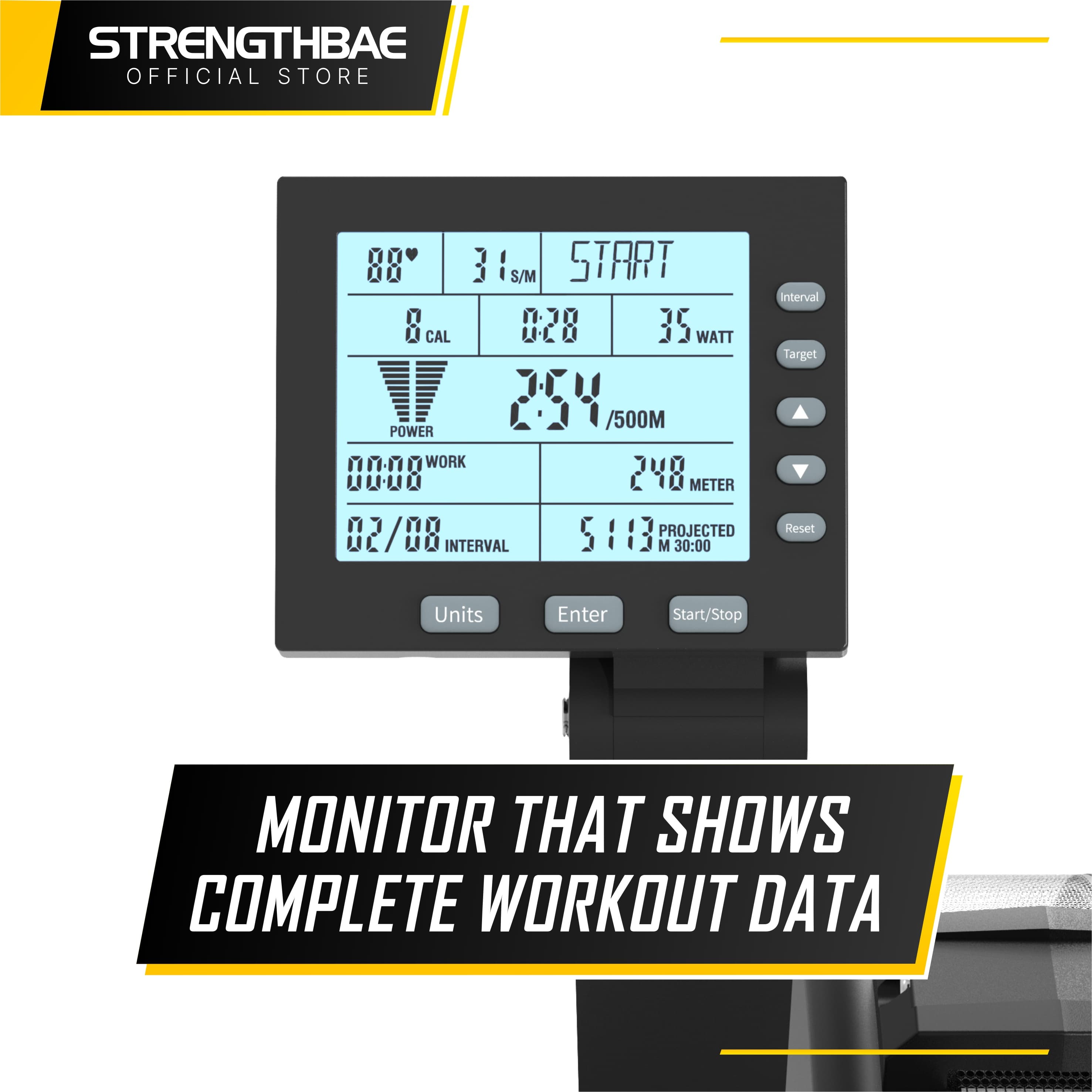 Air Rower Strengthbae – Commercial Rowing Machine dengan Adjustable Fan Resistance