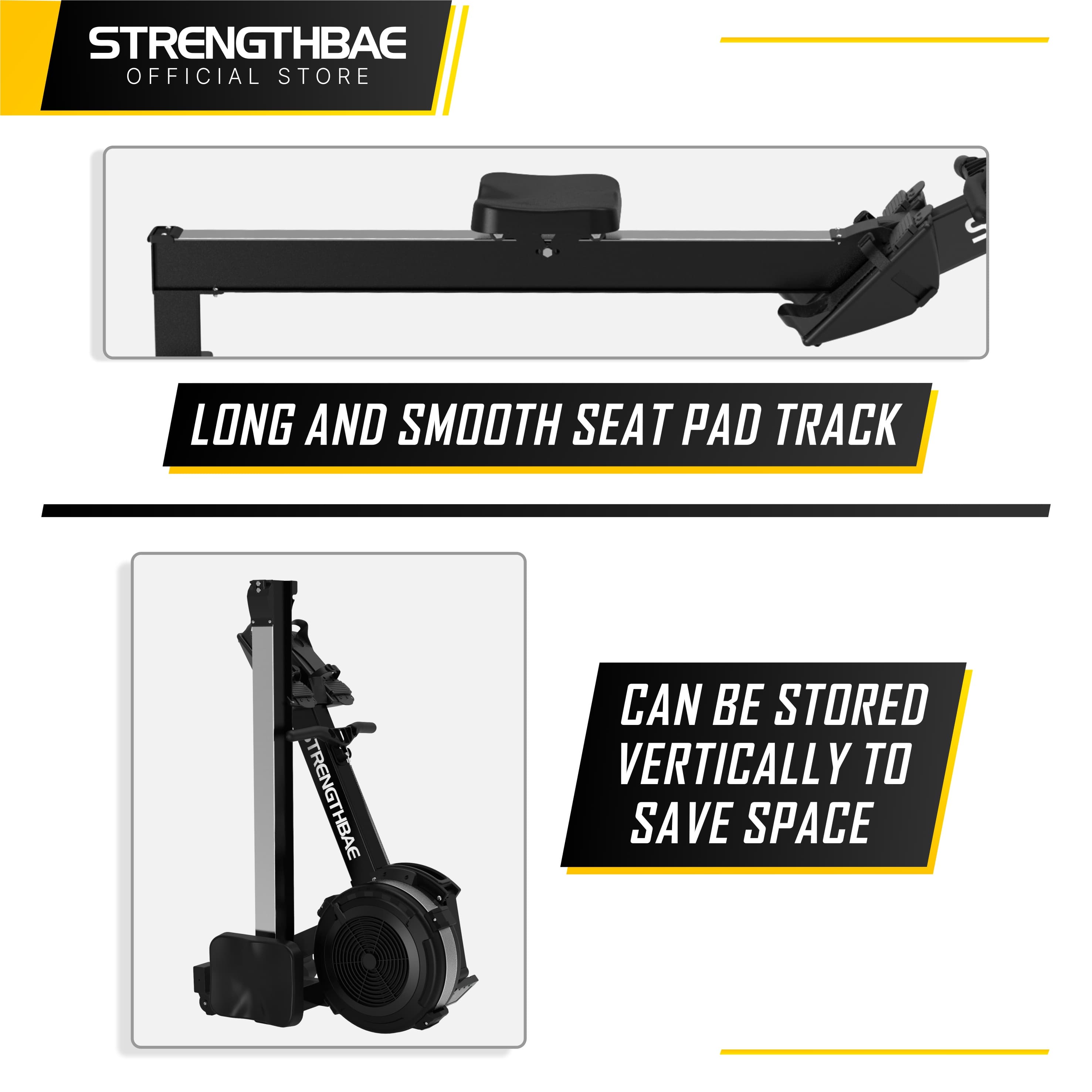 Air Rower Strengthbae – Commercial Rowing Machine dengan Adjustable Fan Resistance
