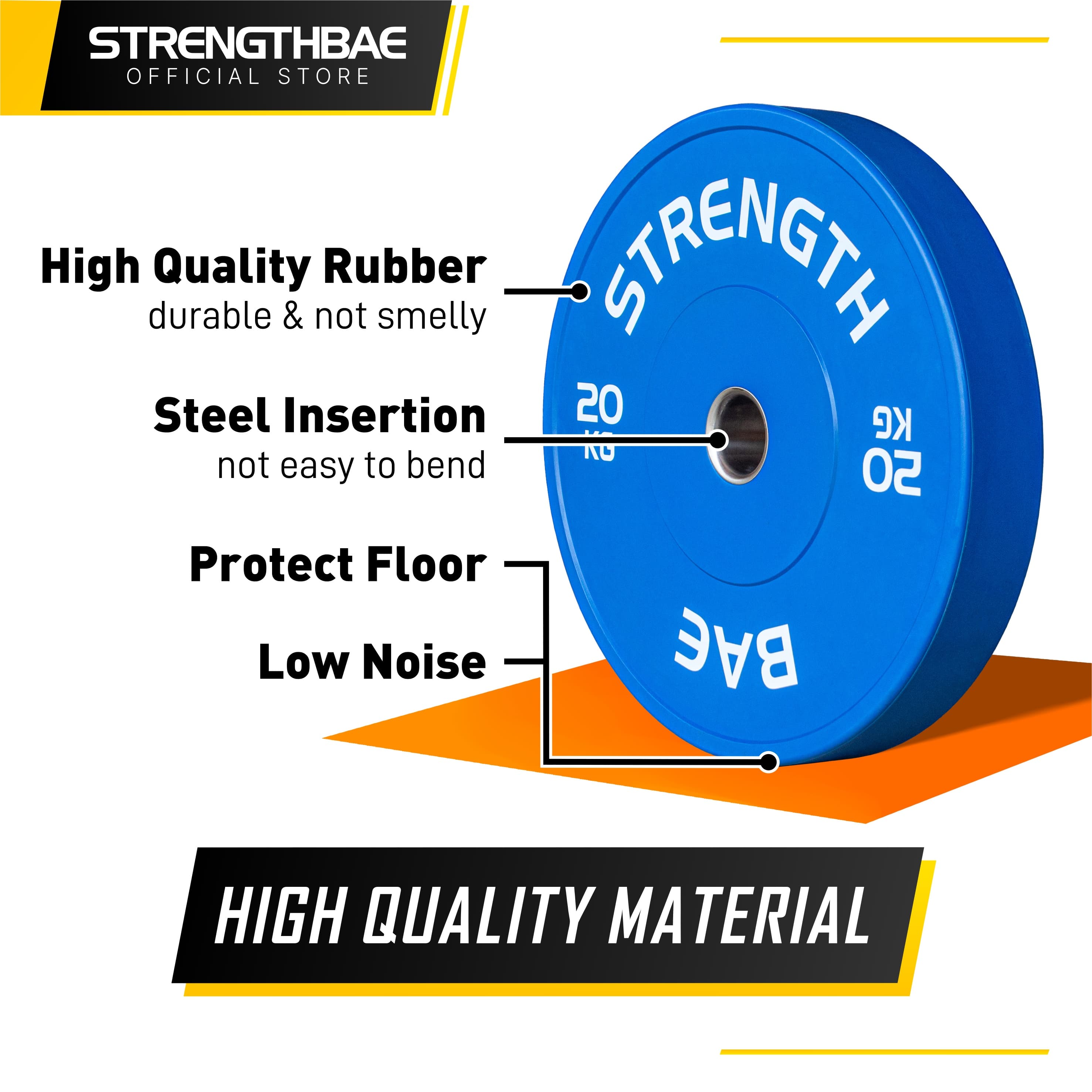 Color Bumper Plate Strengthbae 5–25 kg – Piringan Barbell Color Coded