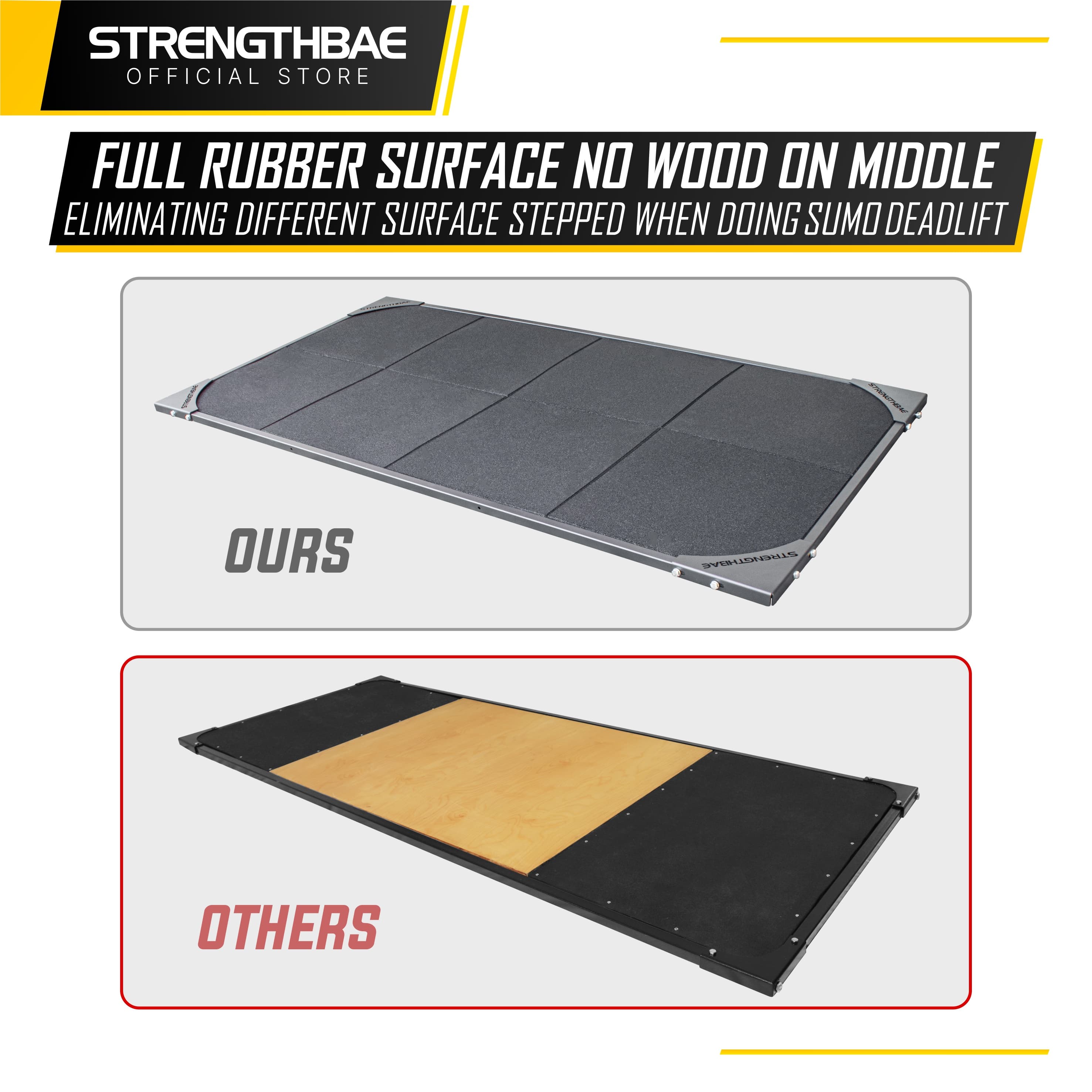 Deadlift Platform Strengthbae – Platform Full Rubber Tebal 3 cm