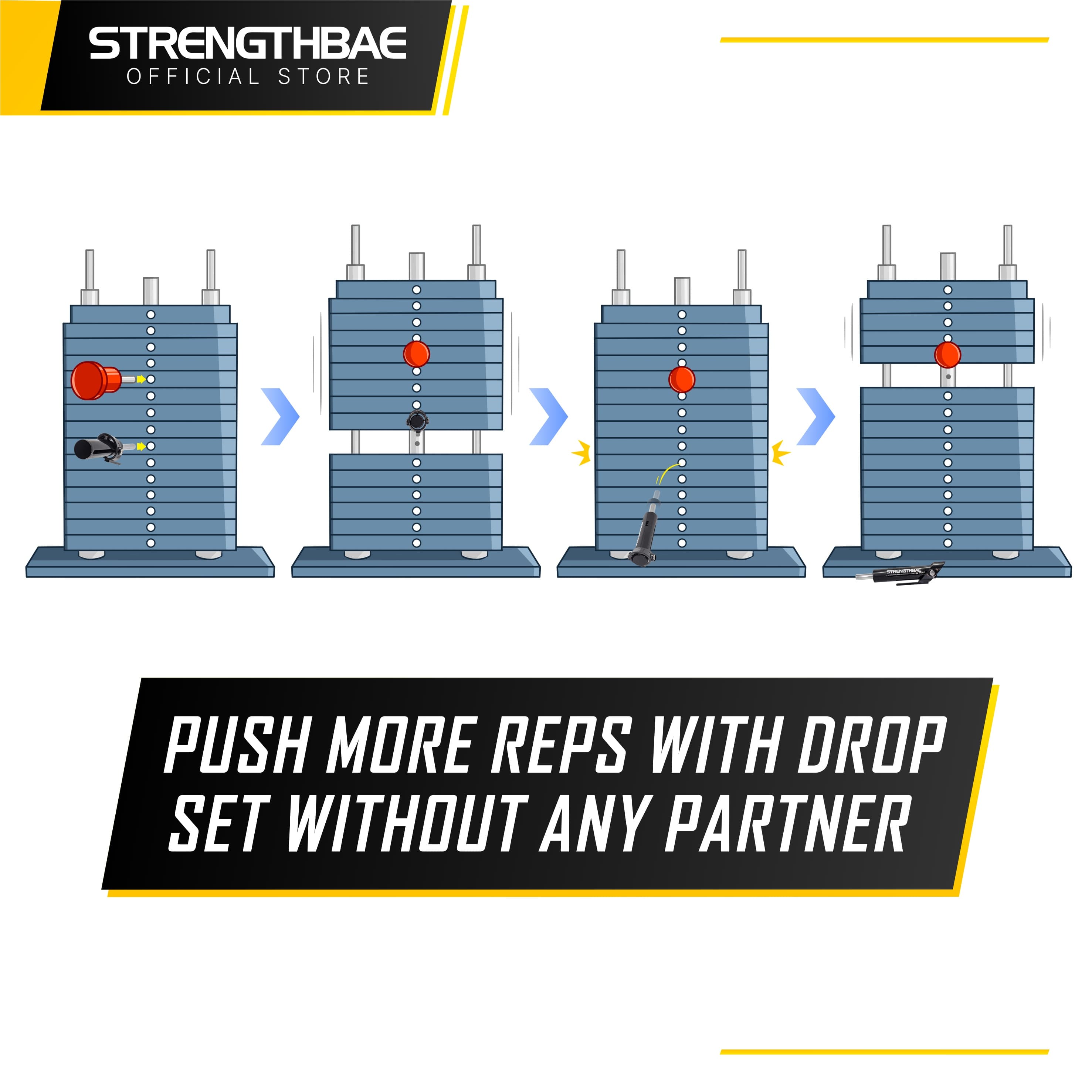 Drop Set Pin Strengthbae – Pin Otomatis Cable Machine 10 mm