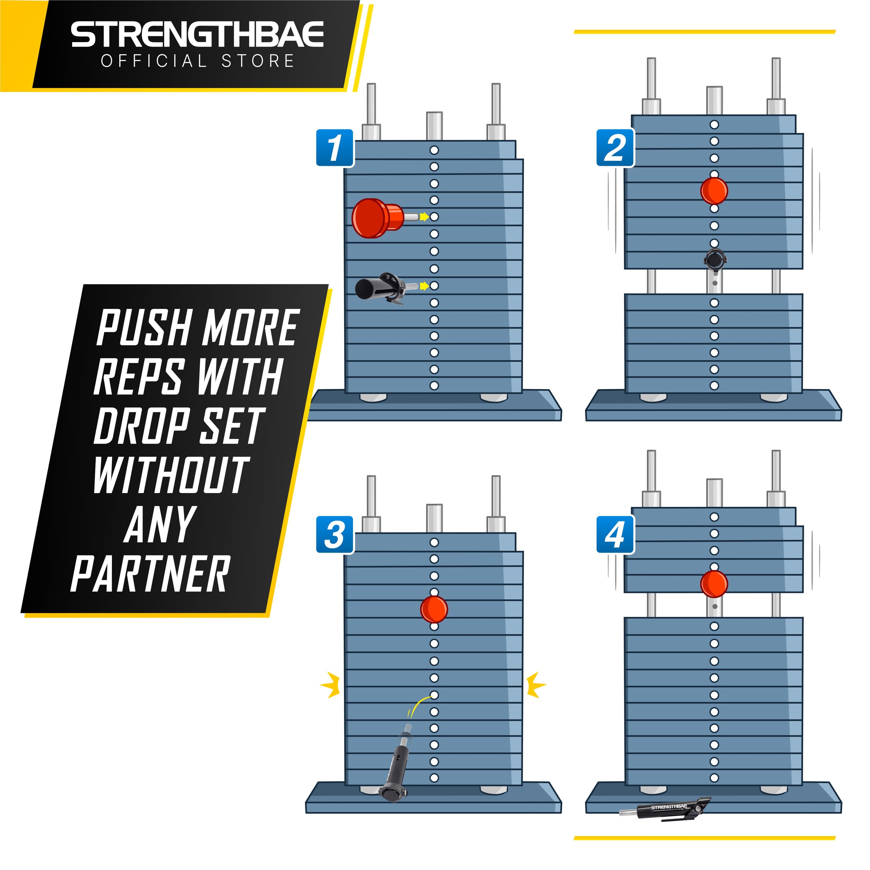 Drop Set Pin Strengthbae – Pin Otomatis Cable Machine 10 mm