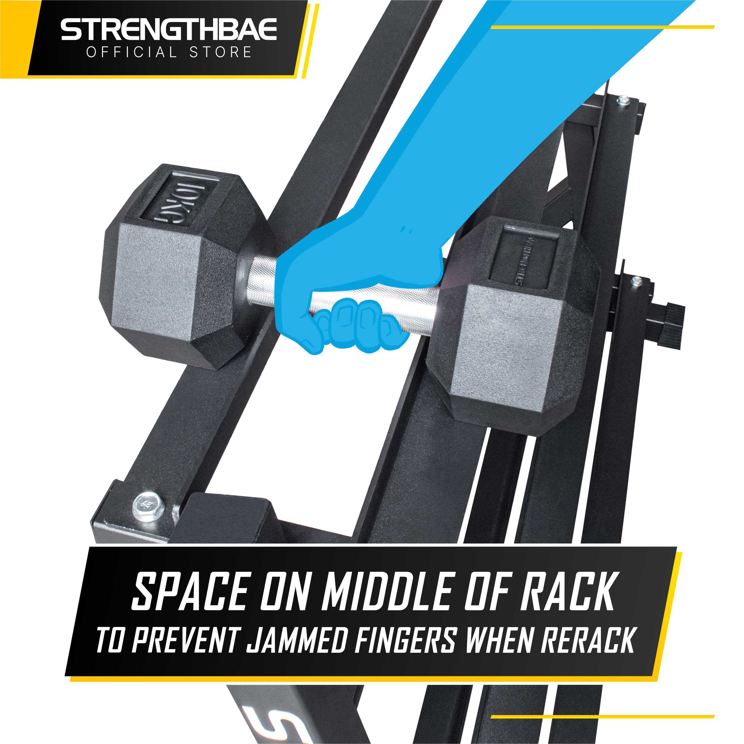 Dumbbell Rack 3 Tier Strengthbae – Rak Dumbbell Kapasitas 400 kg