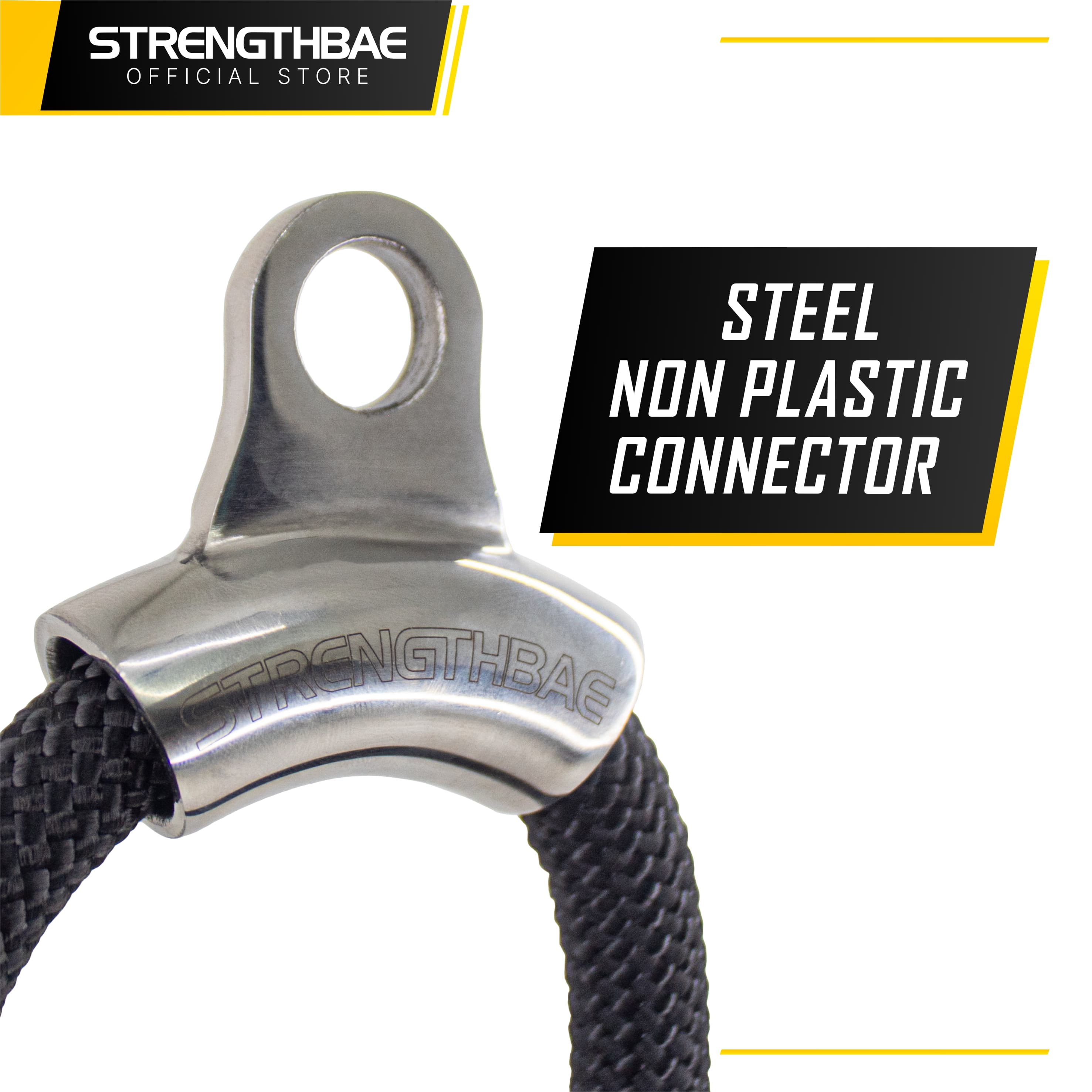 Ergonomic Tricep Rope Strengthbae – Cable Rope 90 cm dengan Handle