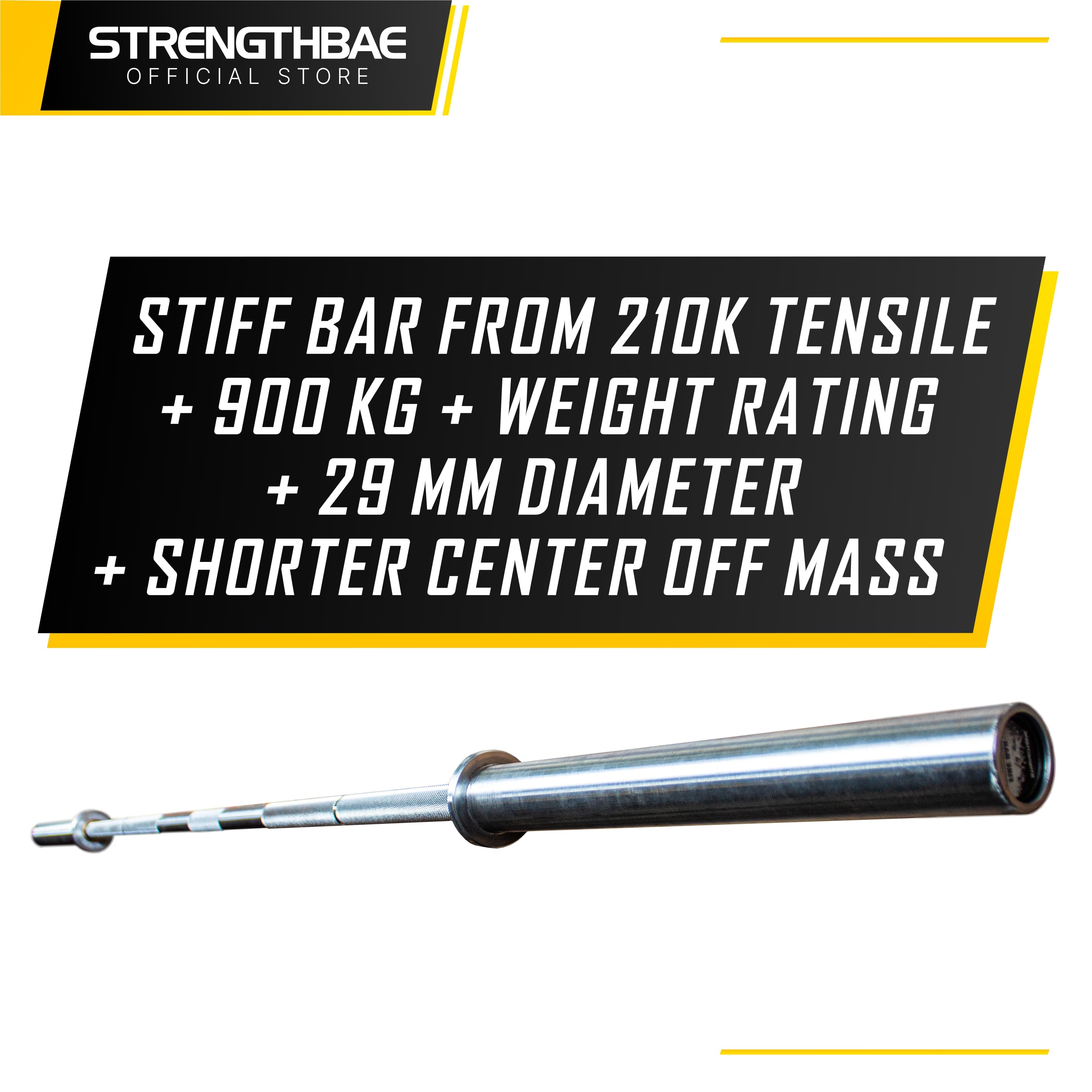 Fire Bar Strengthbae – Stiff Power Bar untuk Squat, Bench Press, dan Deadlift