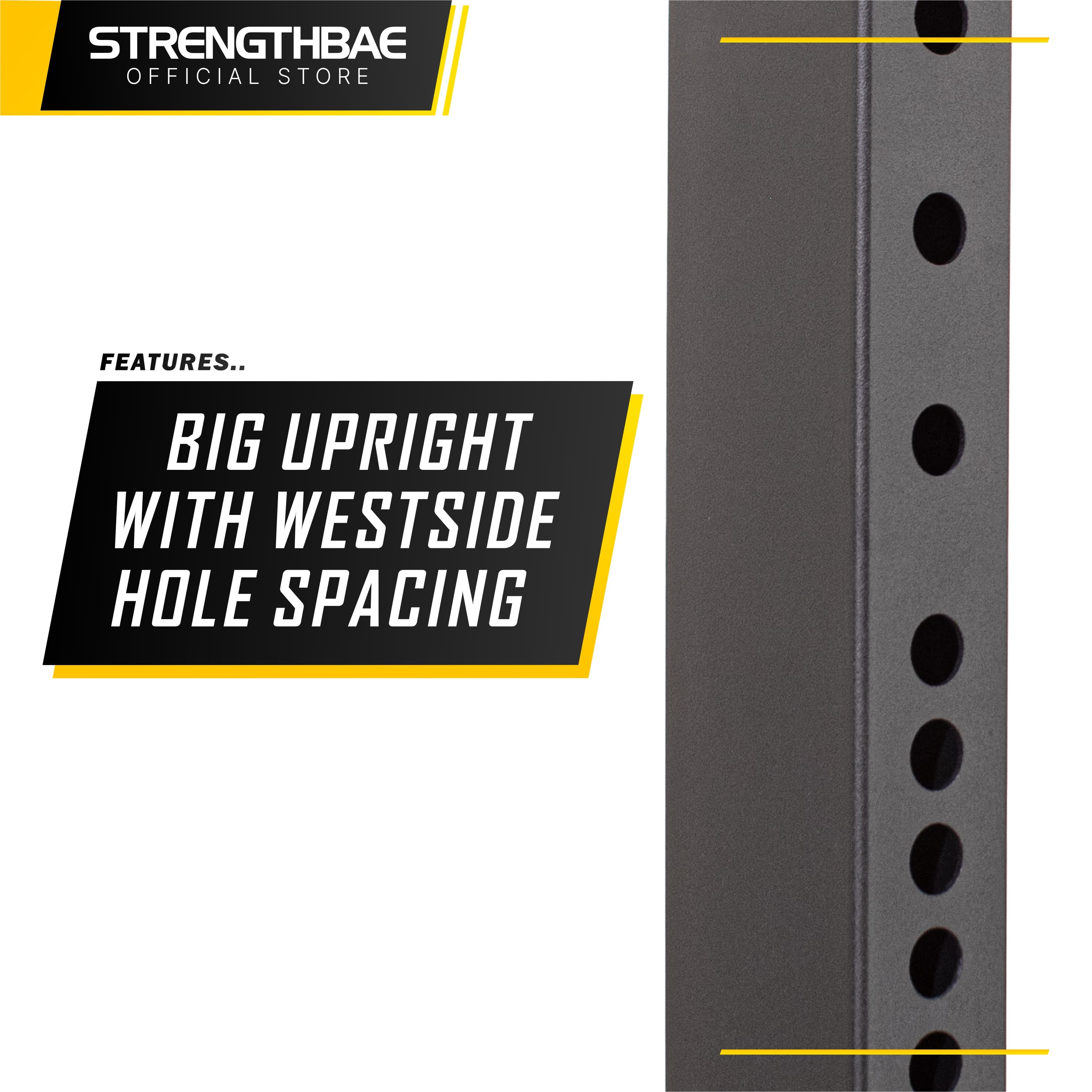 Half Rack Strengthbae – Squat Rack dengan Pull-Up Bar dan Weight Plate Storage