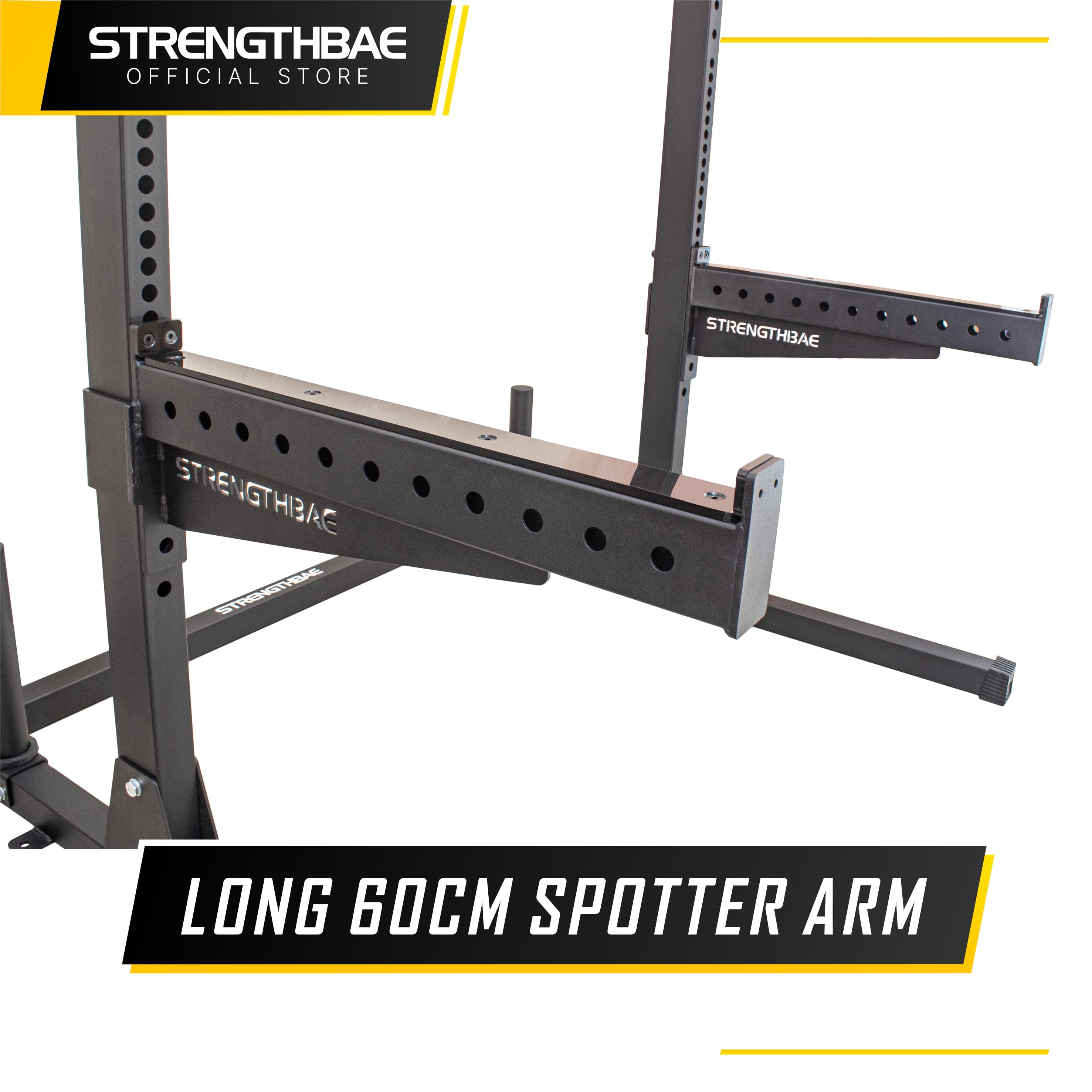 Half Rack Strengthbae – Squat Rack dengan Pull-Up Bar dan Weight Plate Storage