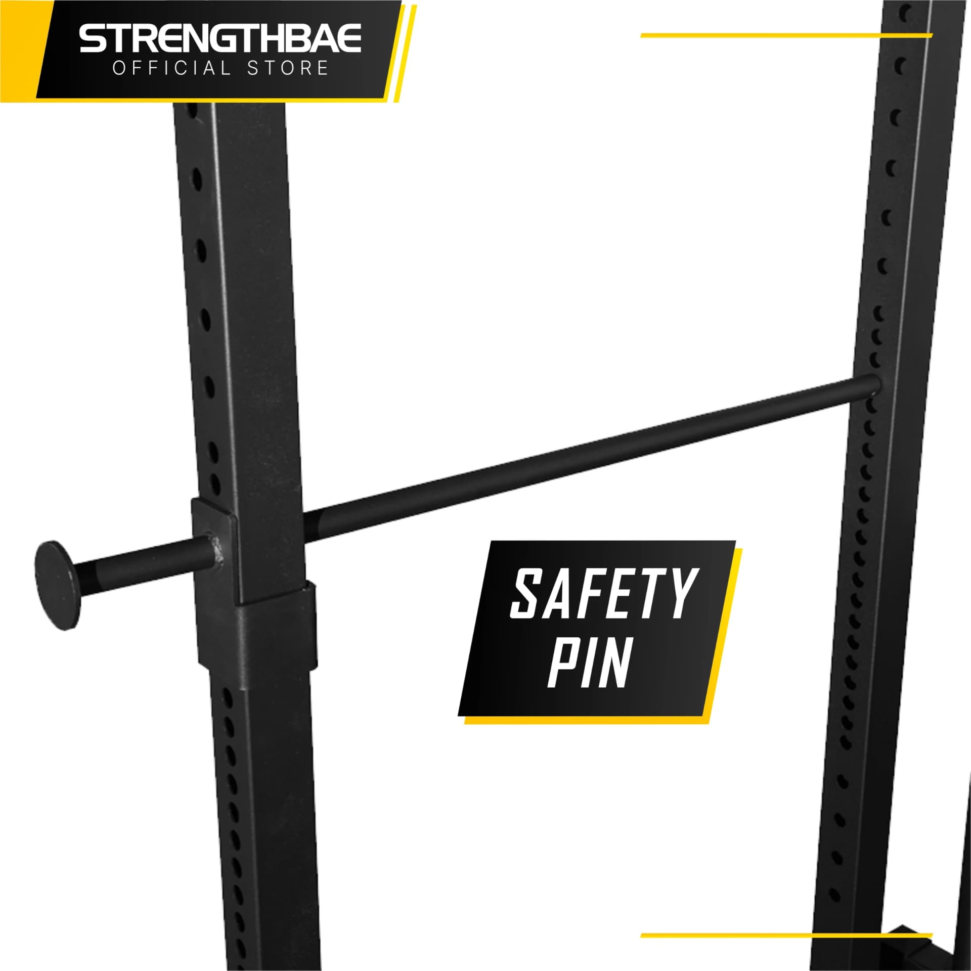 Power Rack Strengthbae – Squat Cage dengan J-Hook Berlapis Rubber