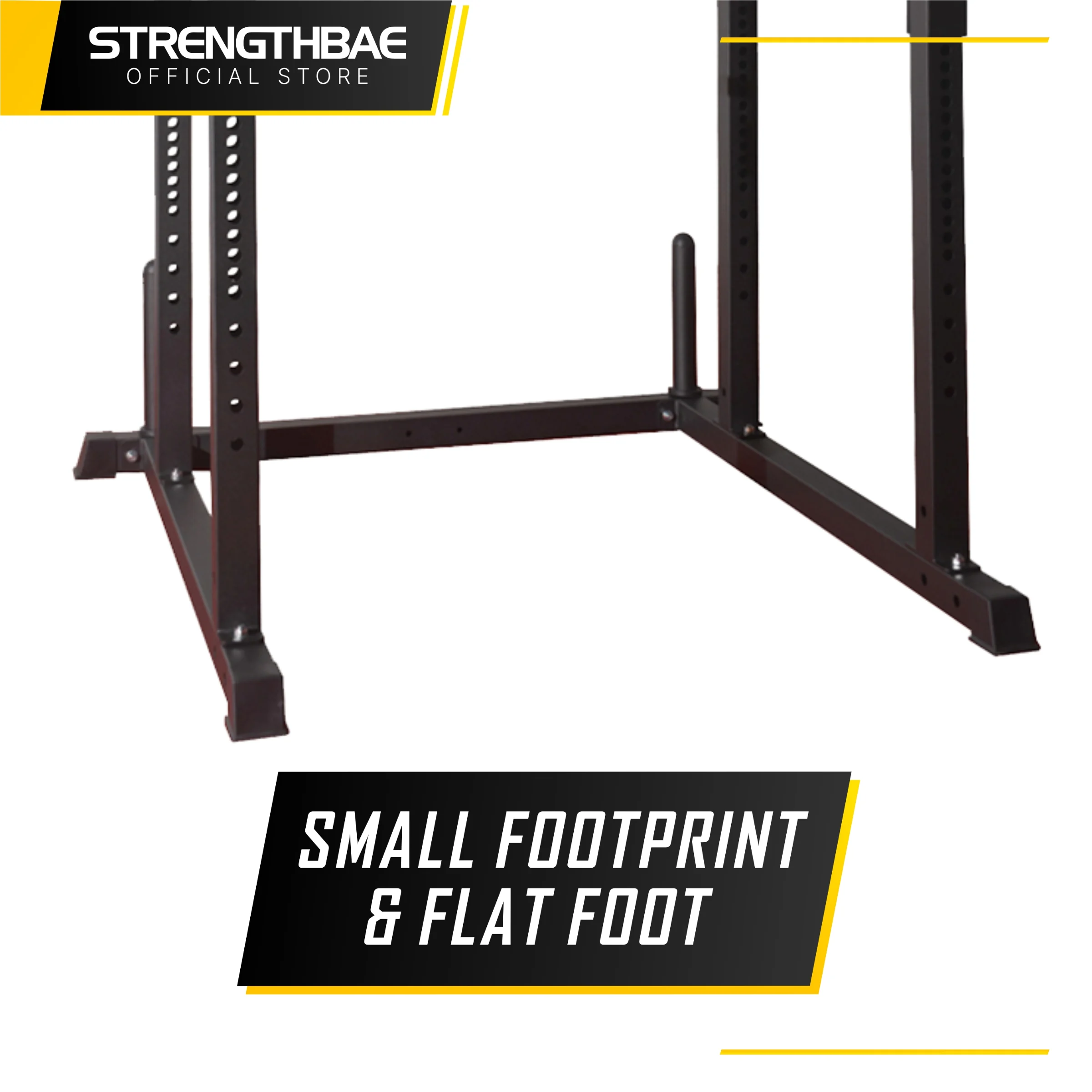 Power Rack Strengthbae – Squat Cage dengan J-Hook Berlapis Rubber