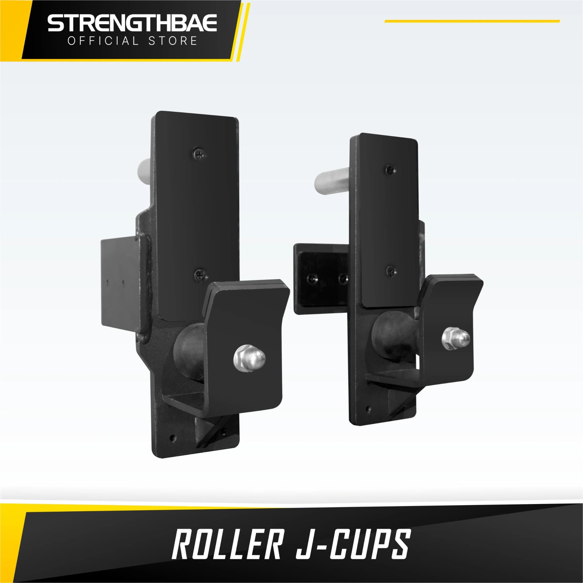 Roller J-Cups Strengthbae – J-Hook Roller untuk Power Rack 60 × 60 dan 75 × 75 mm