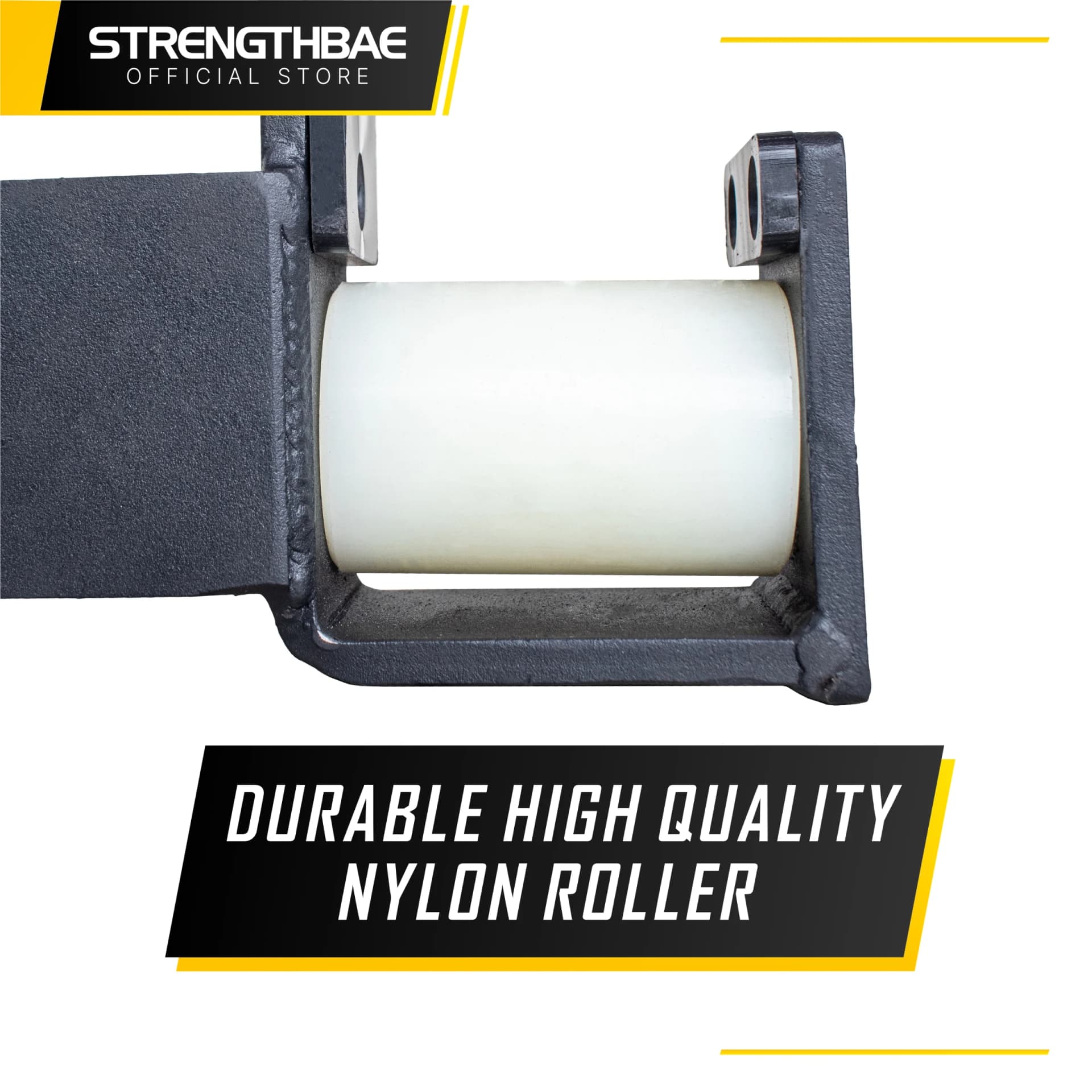Roller J-Cups Strengthbae – J-Hook Roller untuk Power Rack 60 × 60 dan 75 × 75 mm