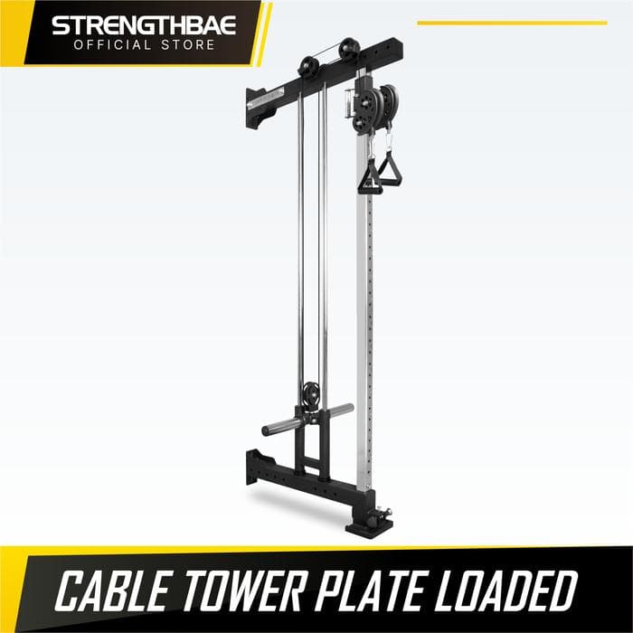 Single Tower Cable Machine Plate Loaded Strengthbae | Cable Tower Compact untuk Home Gym