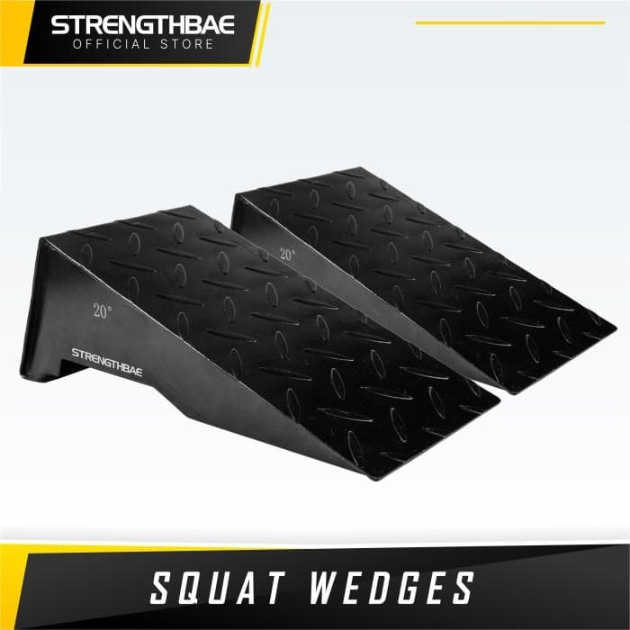 Squat Wedges Metal Strengthbae – Pijakan Tumit untuk Squat Sudut 10°, 20°, dan 30°