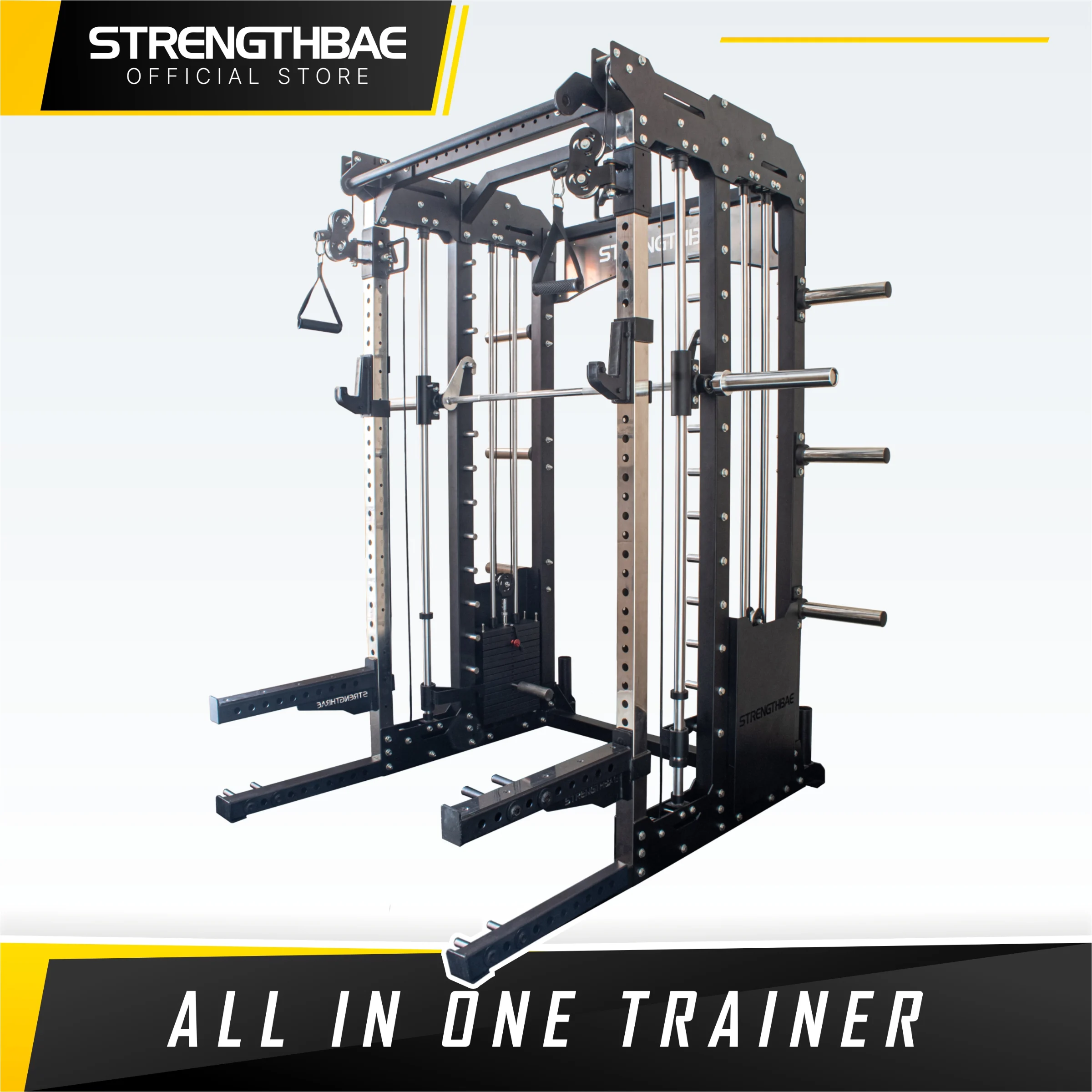 All In 1 Trainer Strengthbae – Power Rack, Smith Machine & Cable Machine